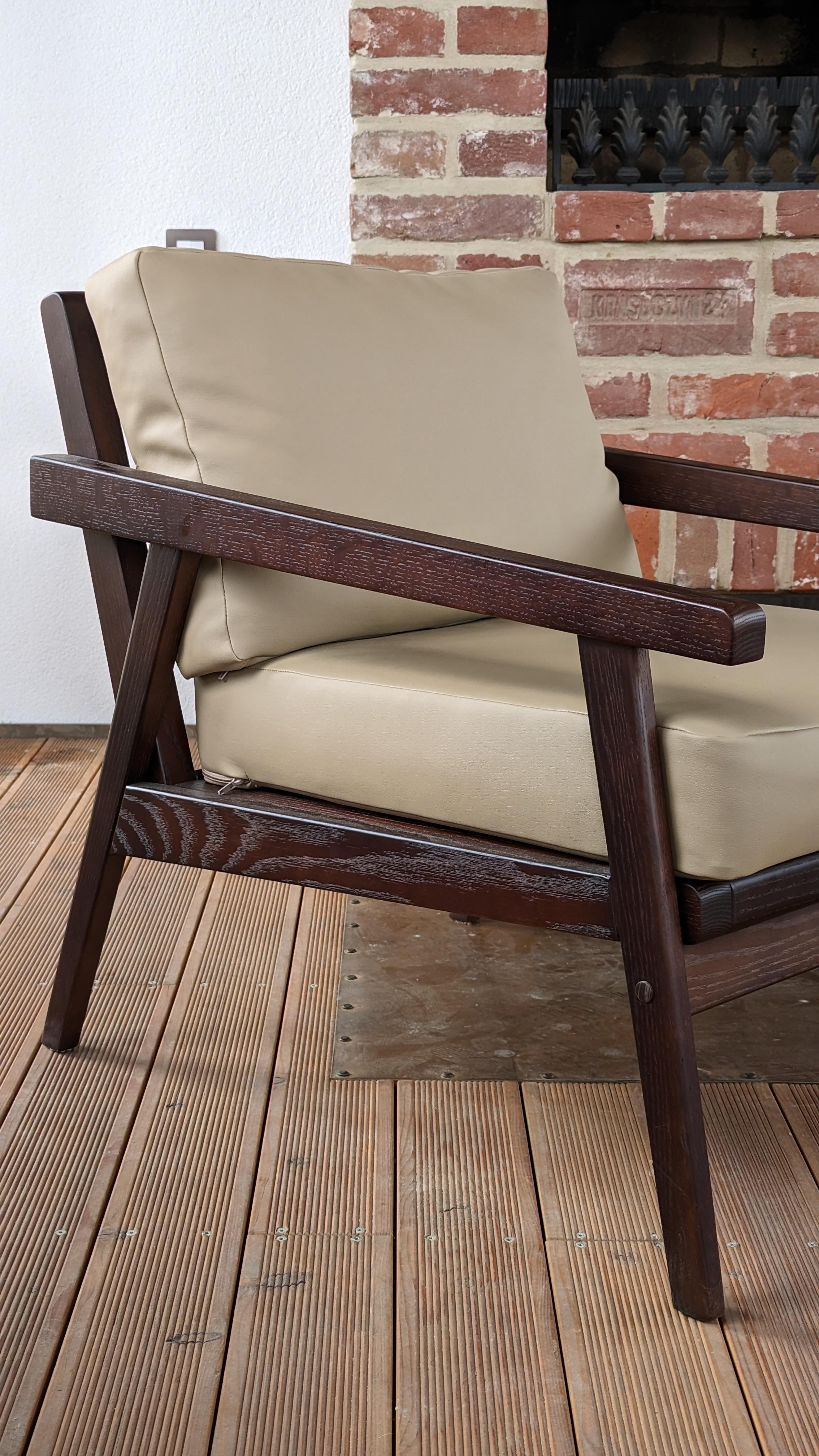 Мягкое кресло Lofty Грейс из натурального дерева Ясень/Бежевый - фото 4 Мягкое кресло Lofty Грейс из натурального дерева Ясень/Бежевый - фото 4