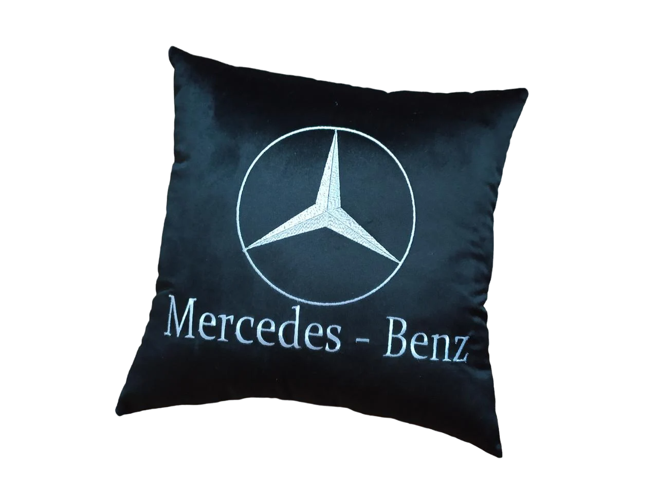 Подушка в автомобіль з вишивкою логотипу марки Mercedes (00053) - фото 1