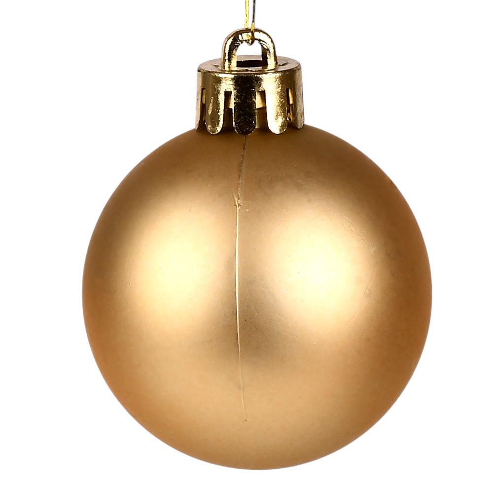 Набор шариков на елку Stenson 9190G4 матовые пластиковые 200 шт. 4 см Золотой