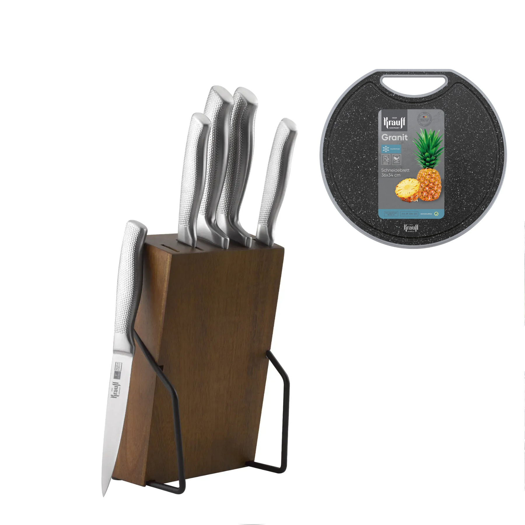 Набір ножів Velion Krauff з кухонною дошкою 5 шт. (55-333-561)