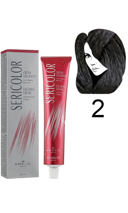 Фарба для волосся Brelil Sericolor Coloring Cream 2 Dark Brown (30891)