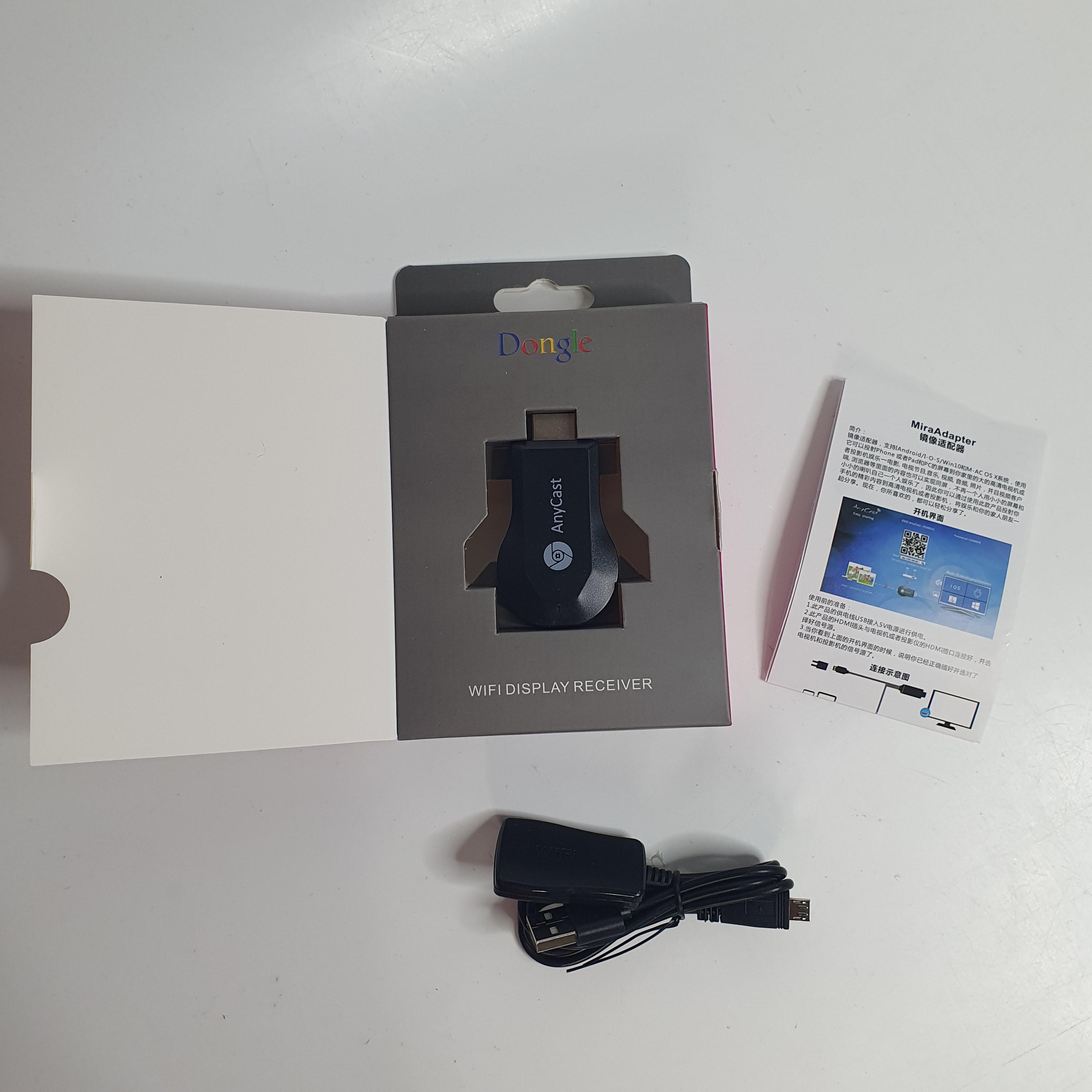 Приймач для трансляції екрану AnyCast Dongle Wifi Display бездротовий Чорний (WDRDA-1) - фото 2