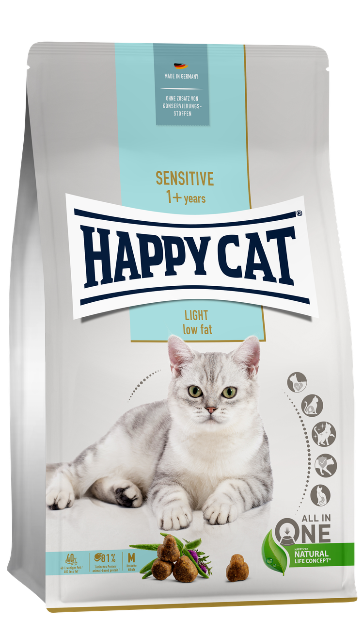 Корм сухой Happy Cat Sensible Light для взрослых кошек низкокалорийный 1,3 кг (70603)