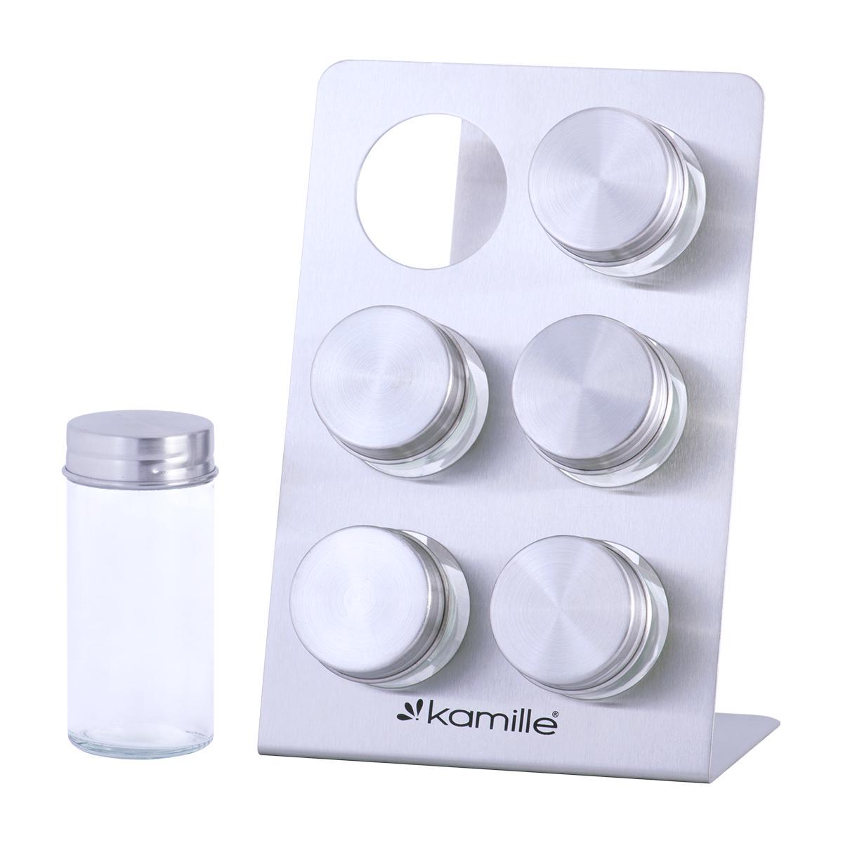 Набор для специй Kamille Vizo на прямоугольной подставке 6 шт. (7036)