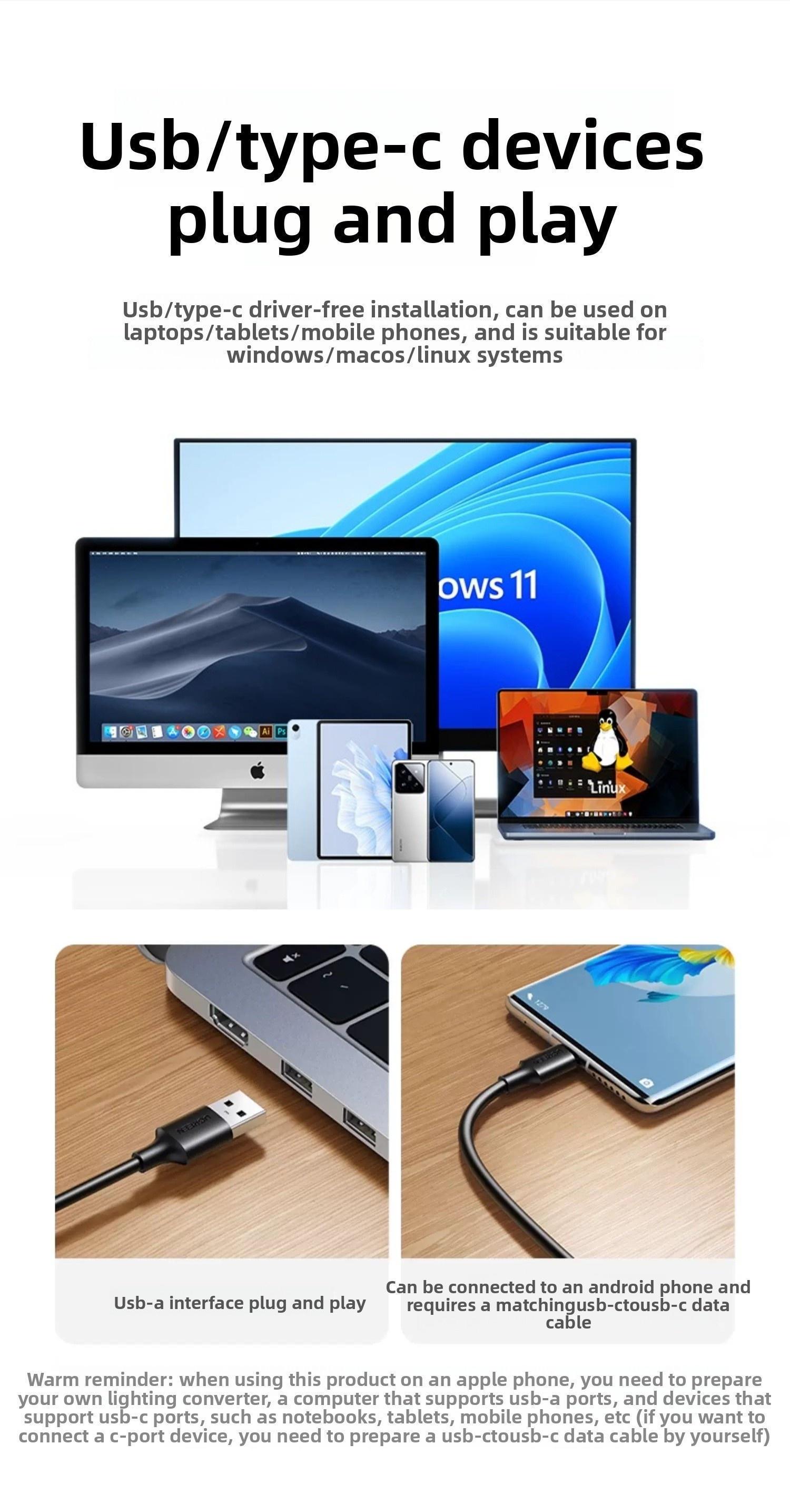 Мікрофон настільний Ugreen 360° 96 кГц/24 Чорний (55343) - фото 7 Мікрофон настільний Ugreen 360° 96 кГц/24 Чорний (55343) - фото 7