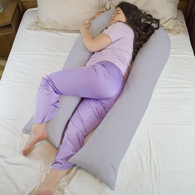 Подушка для беременных силиконизированное волокно П-образная 140х75х20 см Серый (M17052) Подушка для беременных силиконизированное волокно П-образная 140х75х20 см Серый (M17052)