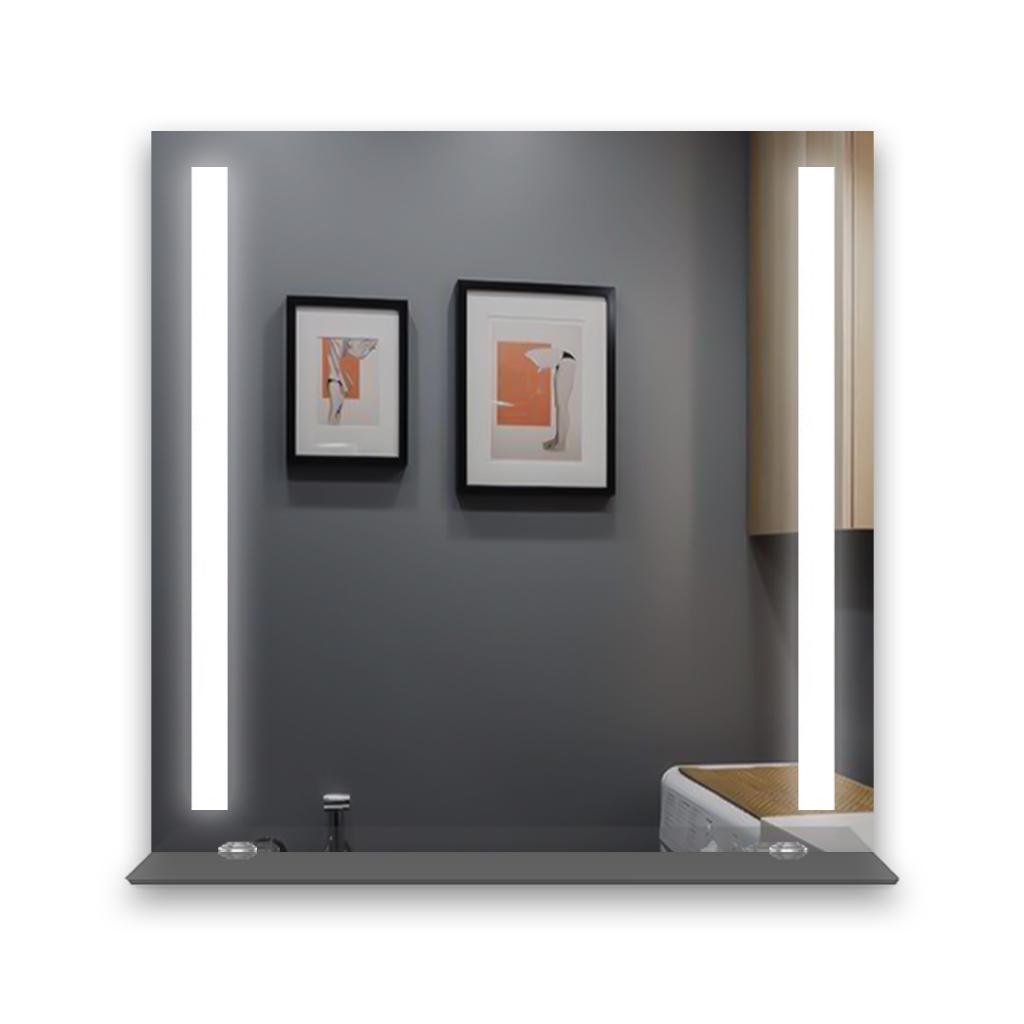 Зеркало Фиджи с LED подсветкой и полочкой 500х500 мм (10653125) - фото 2