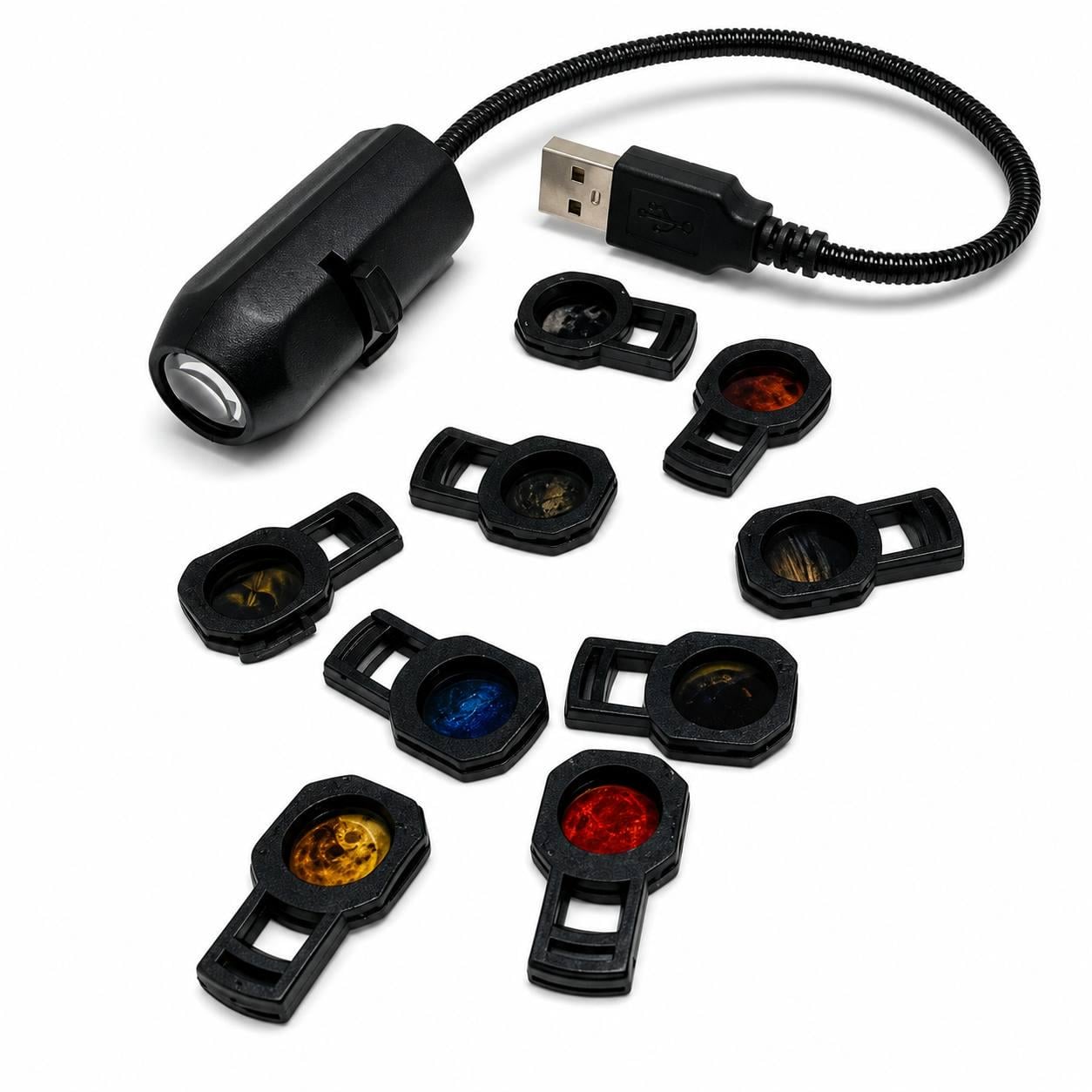 Проектор мини Galaxy Projector Lamp USB с 10 сменными слайдами планет и галактик (M1059)