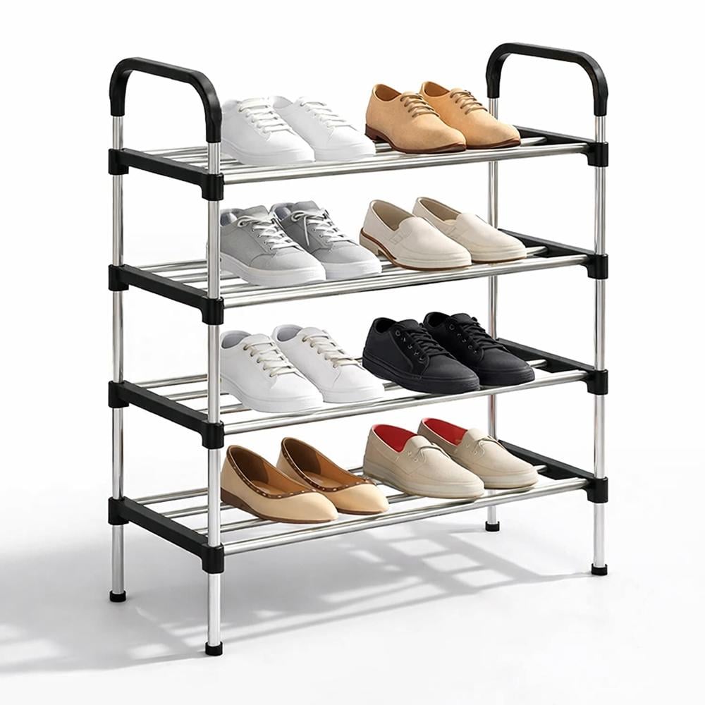 Полка для обуви 4 яруса металлическая напольная 54x28x87 см
