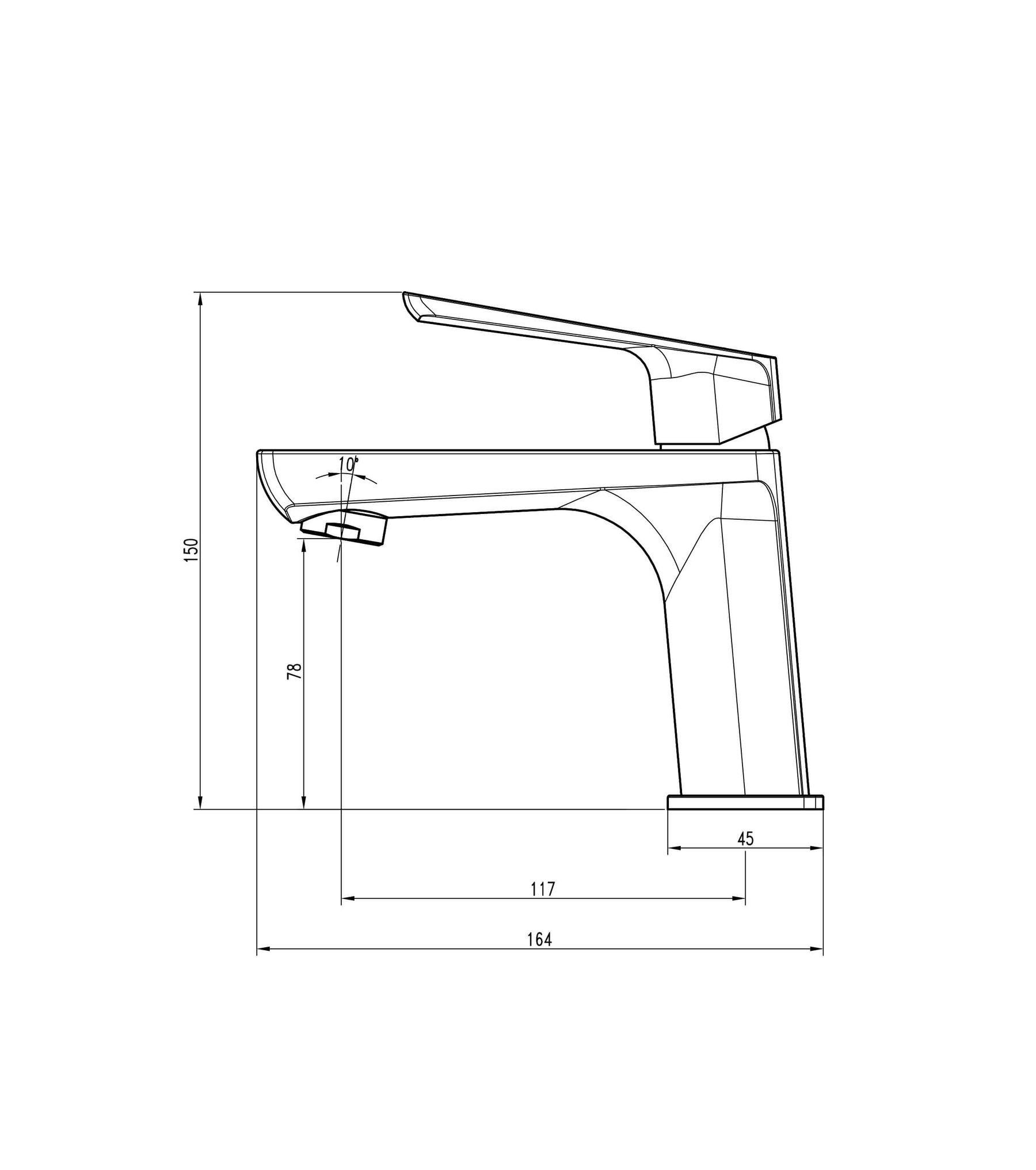 Cмеситель для умывальника TOPAZ LEXI TL- 21201-H57-BL 000019545 однорычажный Черный (108666) - фото 5