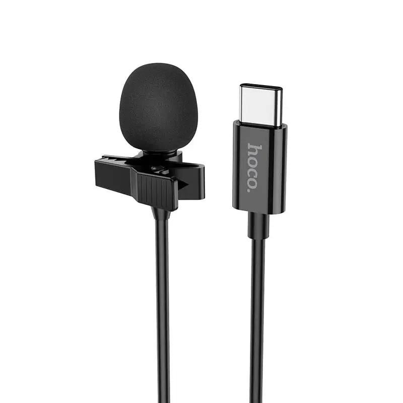 Петличний мікрофон провідний HOCO Type-C Lavalier microphone L14 Чорний (019230)