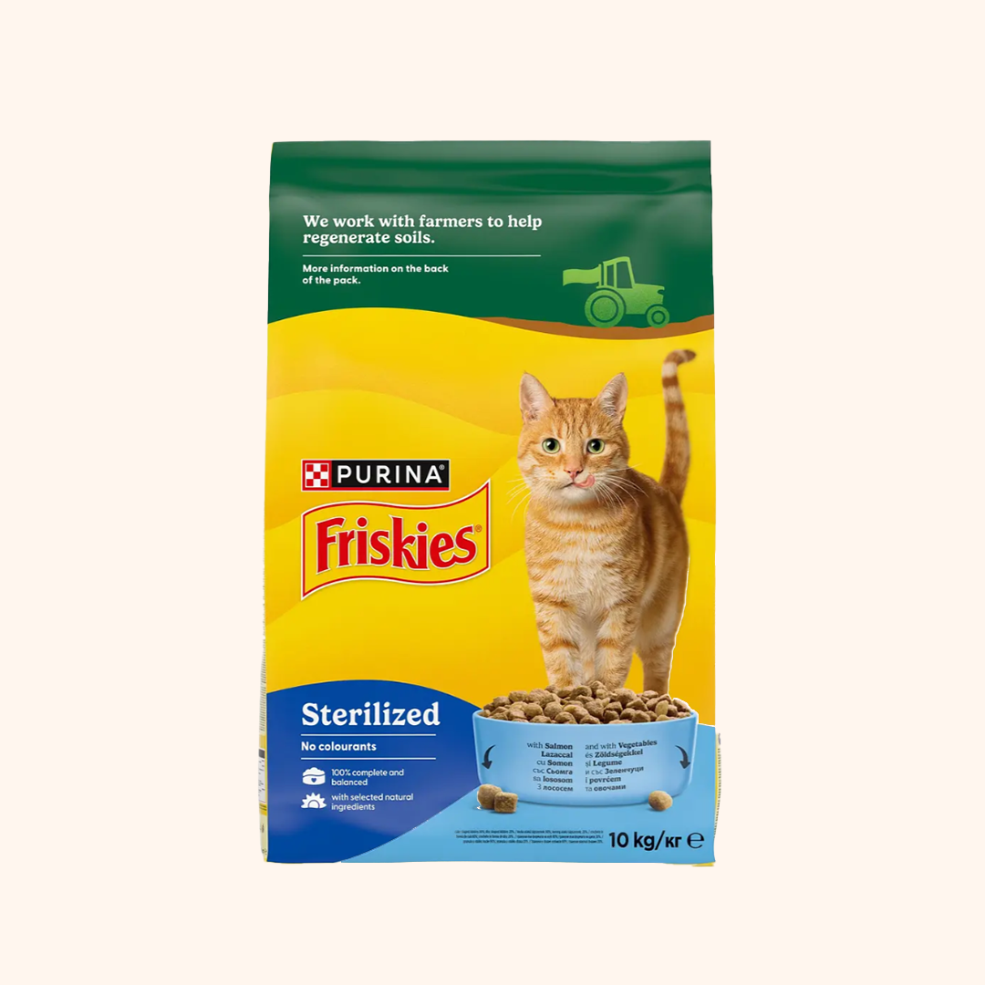 Корм сухой для стерилизованных кошек и кошек FRISKIES by Purina с лососем и овощами 10 кг (2166615965)