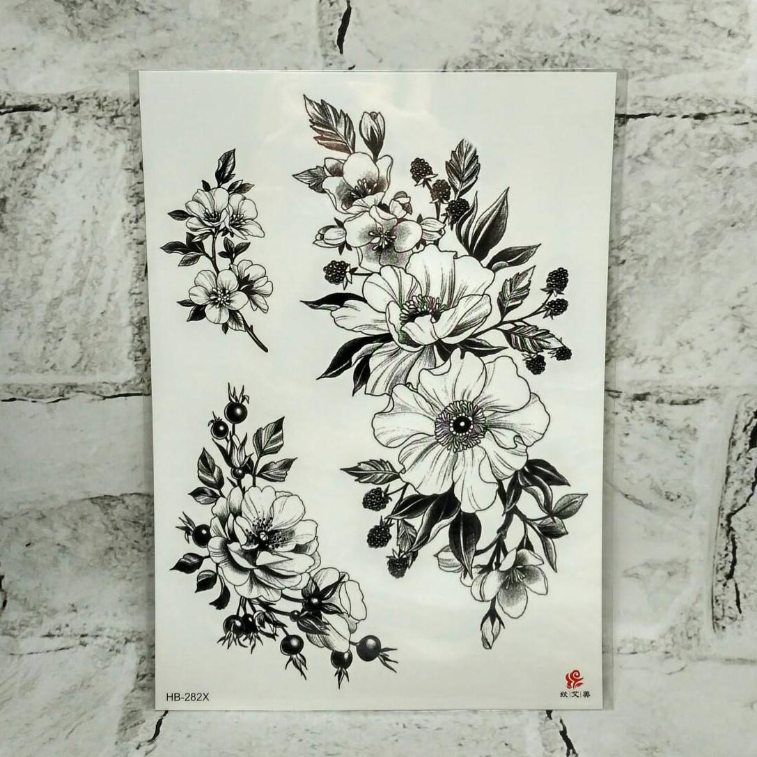 Временные тату Цветы (HB-282X)