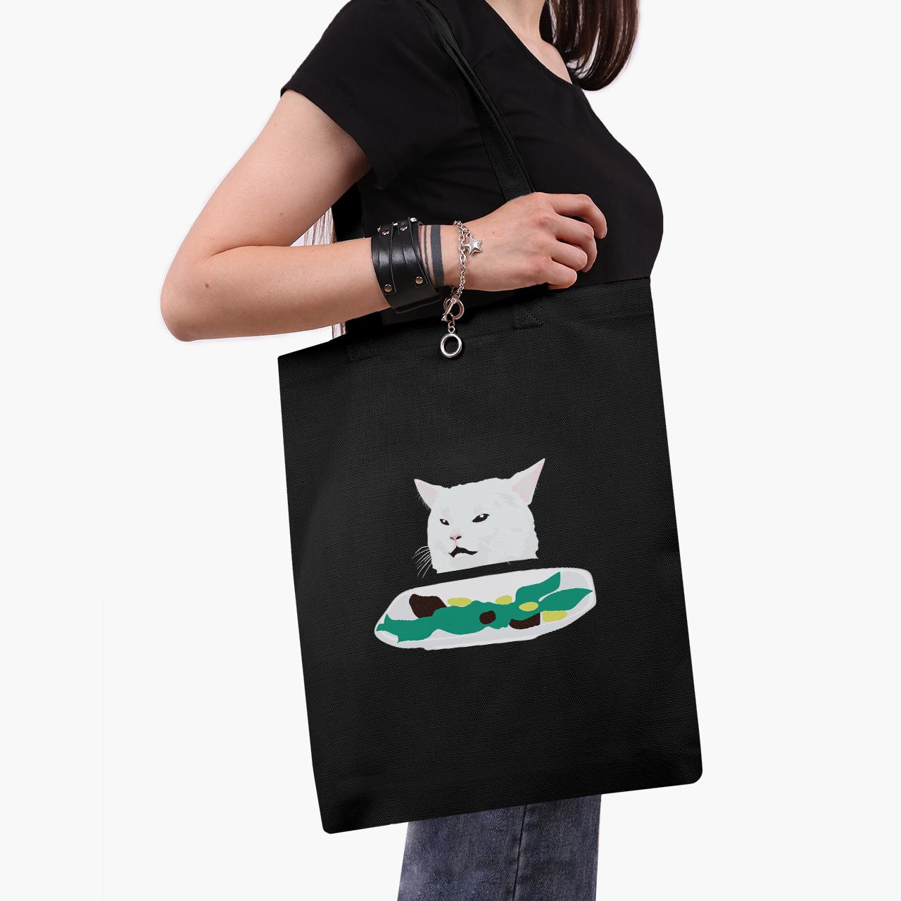 Эко сумка шоппер Cat at the table 41х35 см Черный (9227-2014-BK) Эко сумка шоппер Cat at the table 41х35 см Черный (9227-2014-BK)