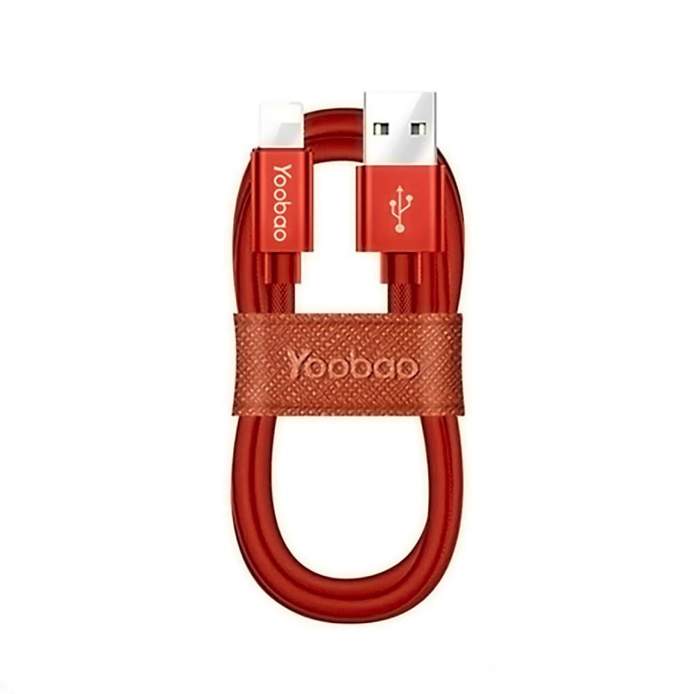 Кабель зарядний Yoobao Lightning YB428 2.4А 1 м Червоний - фото 2