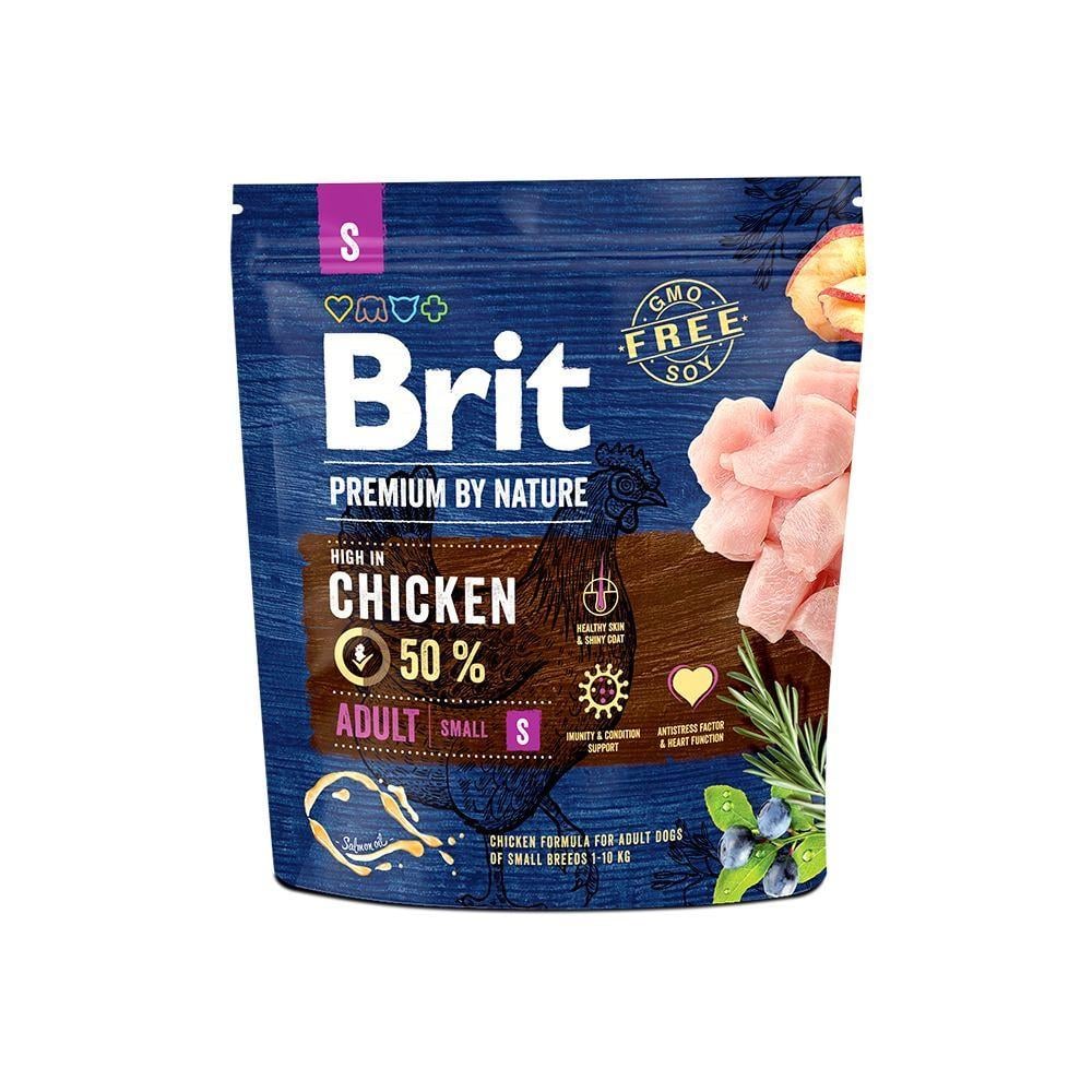 Корм сухой Brit Premium Dog Adult S для взрослых собак мелких пород весом 1-10 кг с курицей 1 кг (8595602526284) Корм сухой Brit Premium Dog Adult S для взрослых собак мелких пород весом 1-10 кг с курицей 1 кг (8595602526284)