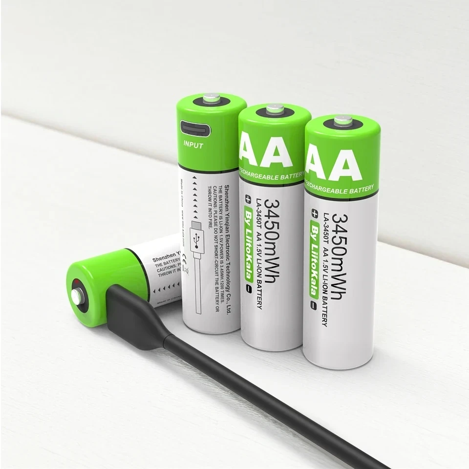 Батарейки акумуляторні LiitoKala 3450 AA USB Type-C 1,5V 3450 mWh 4 шт. - фото 8 Батарейки акумуляторні LiitoKala 3450 AA USB Type-C 1,5V 3450 mWh 4 шт. - фото 8