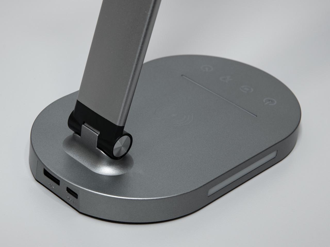 Лампа LED настольная с USB зарядкой минималистичная 6W Серый (A5503GR-W-CH-LS) - фото 4