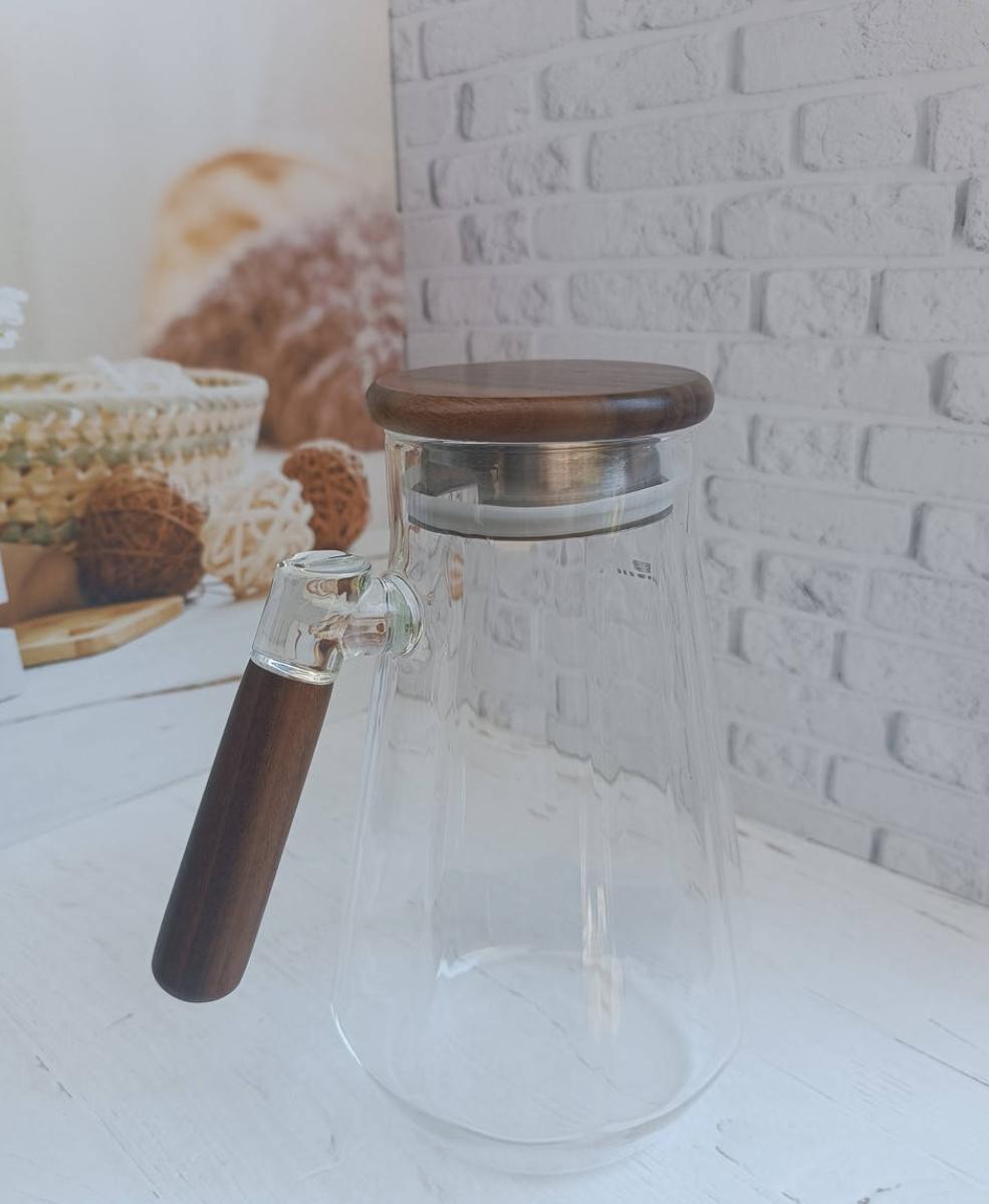 Кувшин Edenberg EB-19574 стеклянный с деревянной ручкой и крышкой 1,8 л (21300753)