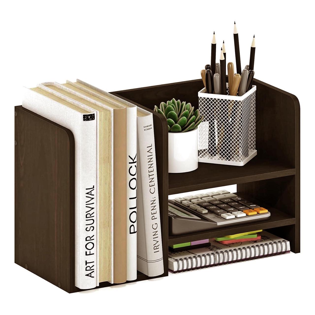 Полка книжная настольная из дерева Паранго Капучино (КПА-017409)