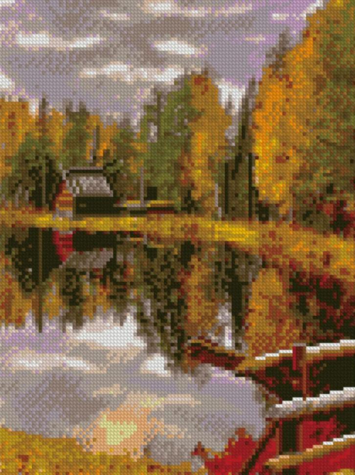 Алмазная мозаика Strateg Осенний лес 30х40 см (HX141)