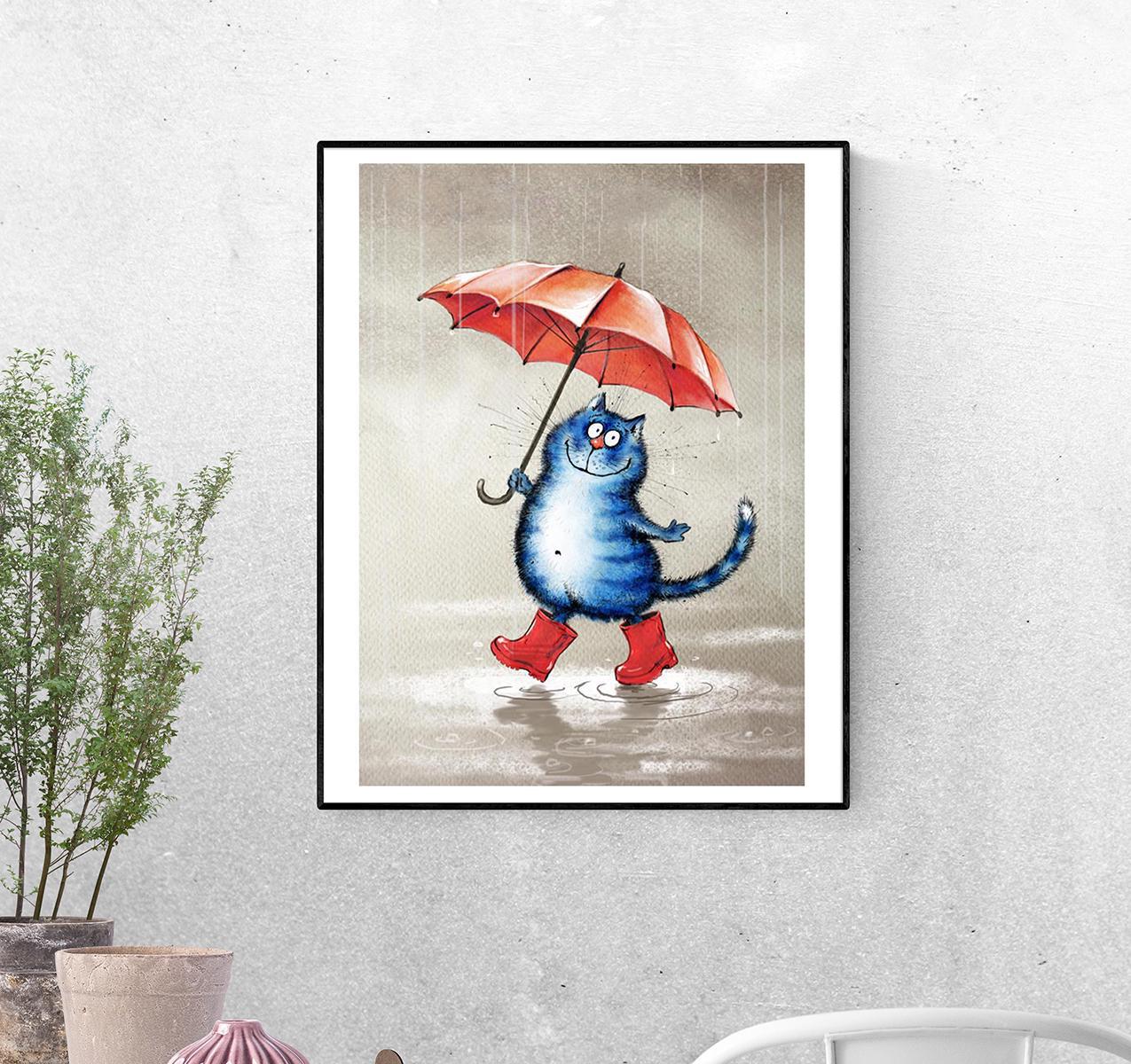 Постер Прогулка под дождем формат А-5