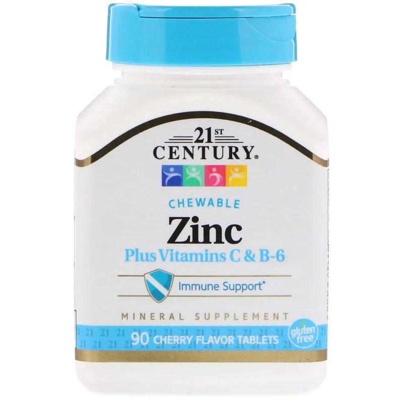 Вітаміни 21st Century Zinc Plus Vitamins C & B-6 90 жувальних таблеток