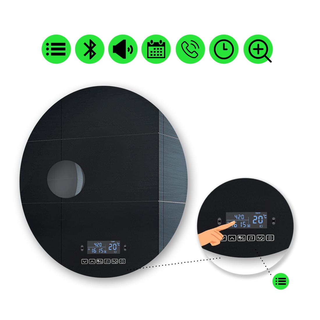 Зеркало с LED подсветкой Adeo с Smart-блоком и линзой без подсветки 50x50 см (Adeo21)