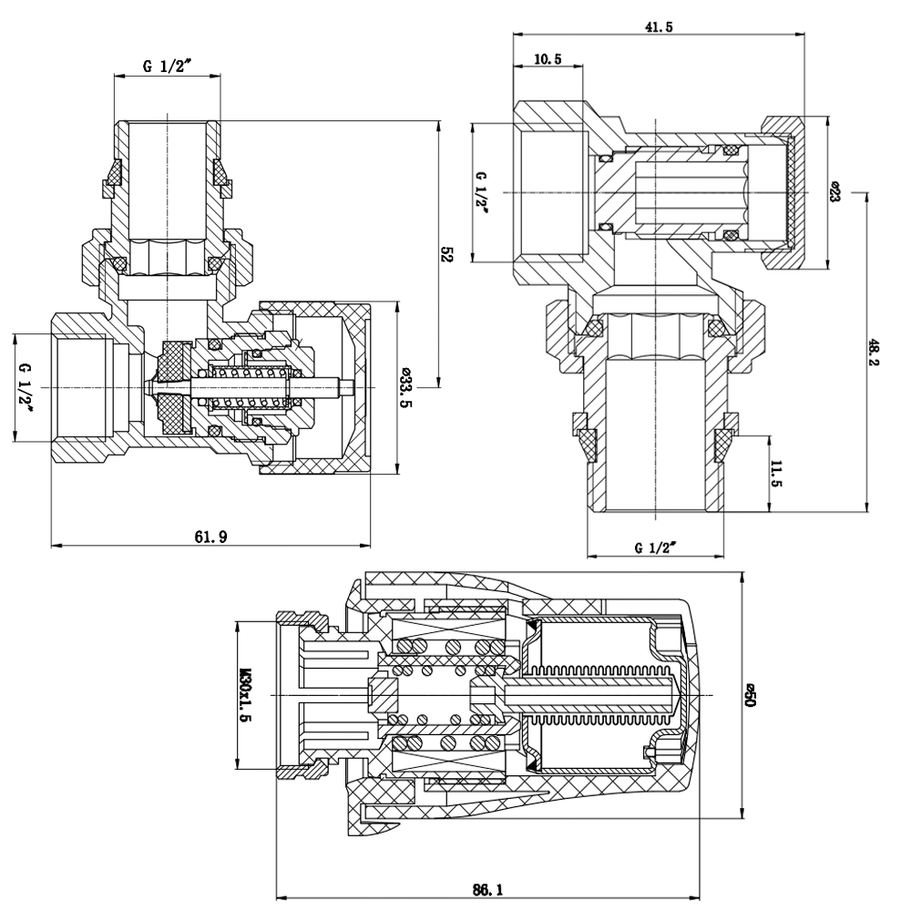 Комплект термостатический SD Forte для радиатора угловой 1/2'' SF256W15 (SF256W15) - фото 2