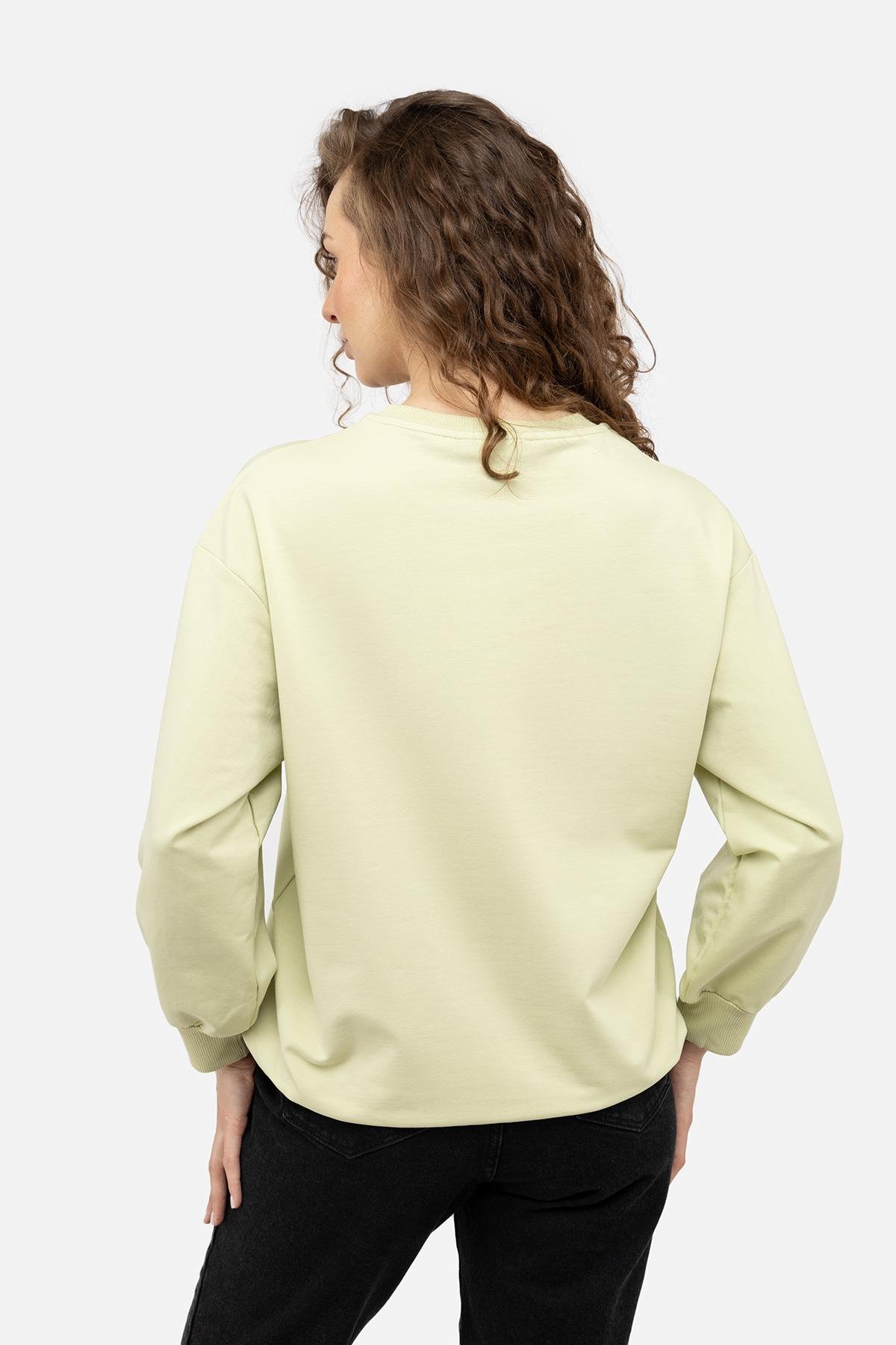 Свитшот женский р. 44 Оливковый (SKT000957865) - фото 3 Свитшот женский р. 44 Оливковый (SKT000957865) - фото 3