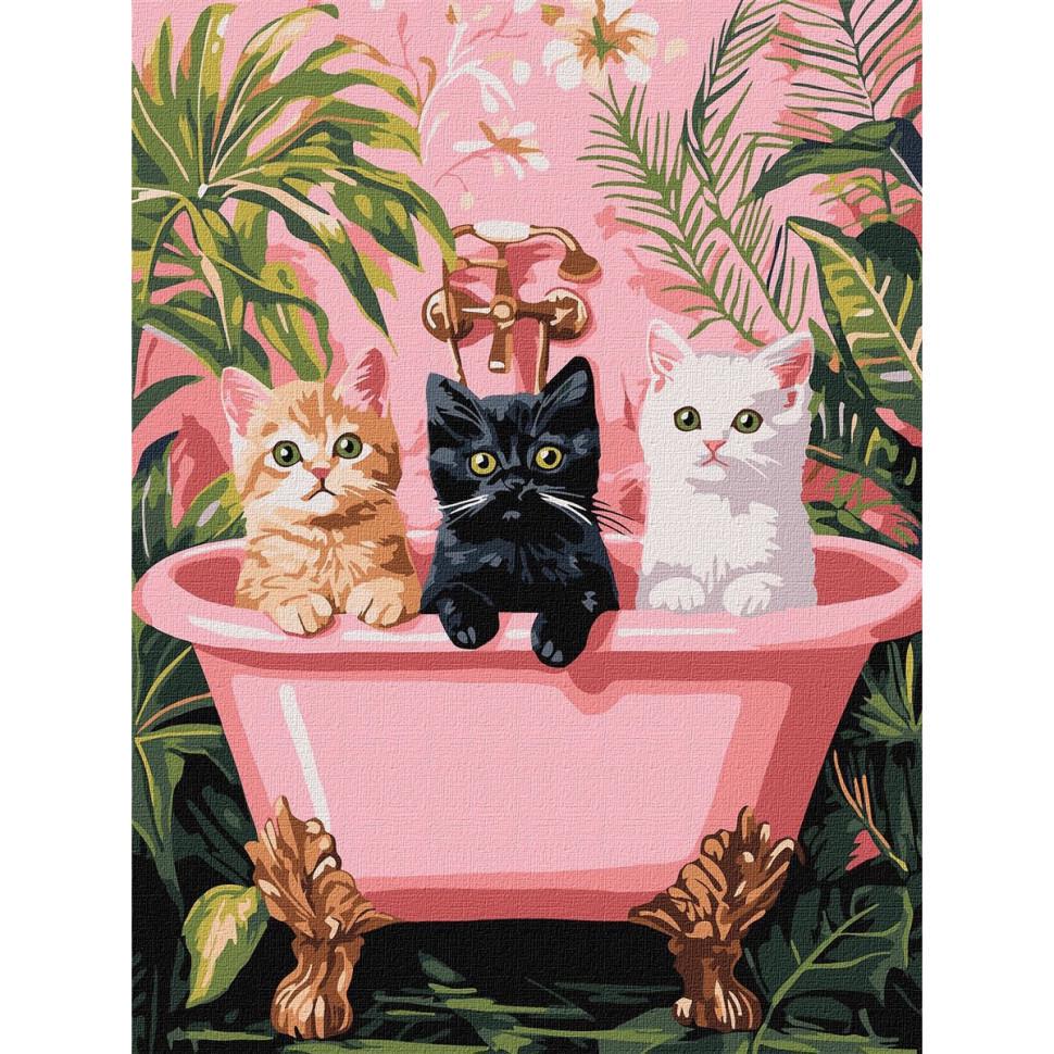 Картина за номерами Ideyka Коти у ванній KHO6726 30х40 см (RLT55948)