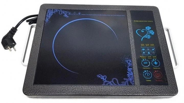 Электроплита Domotec MS-5842 на одну конфорку инфракрасная настольная на кухню 2000W (5645)