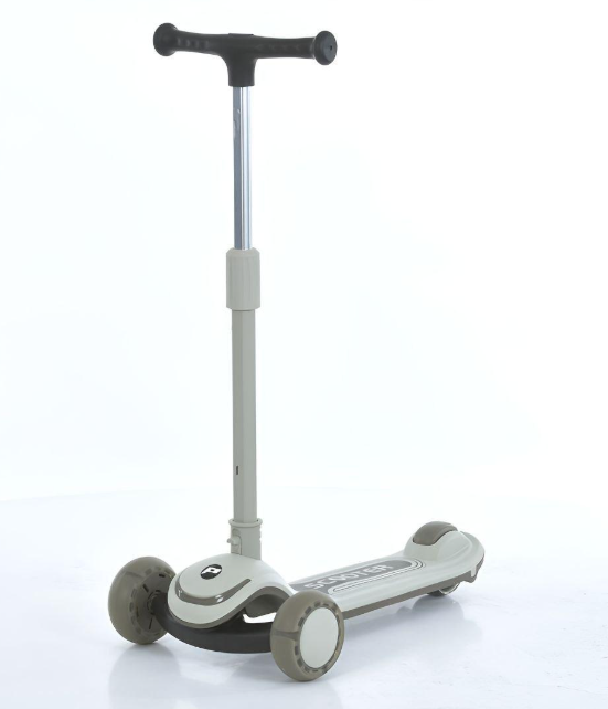 Самокат JR3-130-W складной полиуретановые колеса/подсветка/музыка платформа 28x13 см Серый (26133046)