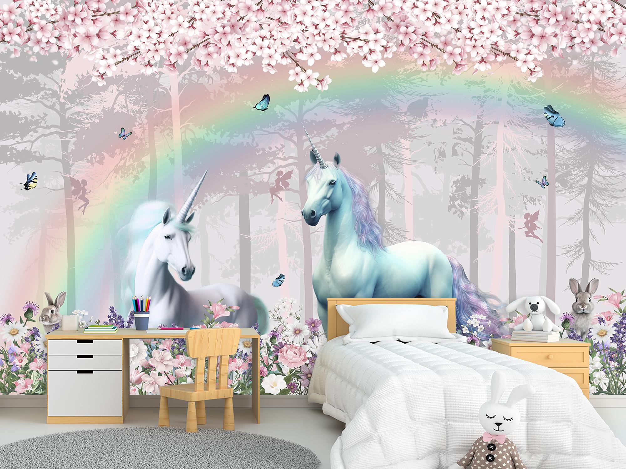 Фотошпалери флізелінові Upstream Єдинороги у зачарованому лісі 180х120 см (S5KID-057/2) - фото 2 Фотошпалери флізелінові Upstream Єдинороги у зачарованому лісі 180х120 см (S5KID-057/2) - фото 2