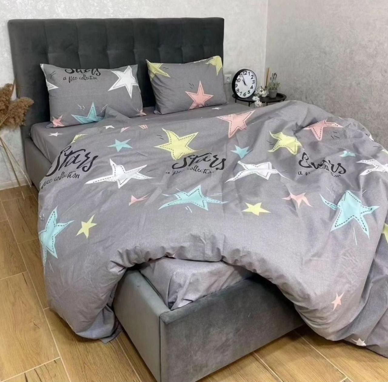 Комплект постельного белья евро Gold Темно-зеленый (14471)