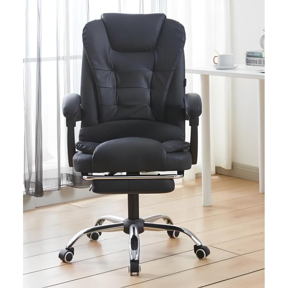 Крісло офісне Bonro B-6071 TPF з підставкою для ніг Чорний (4241200812)