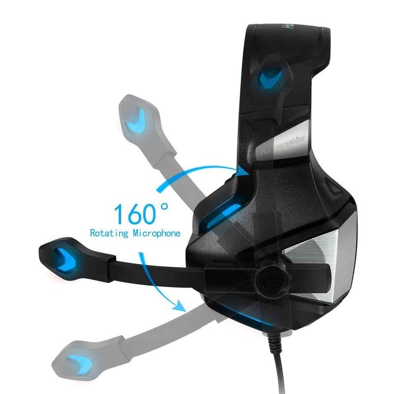 Наушники HUNTERSPIDER Gaming with LED V3 Black/Blue (532563) - фото 4