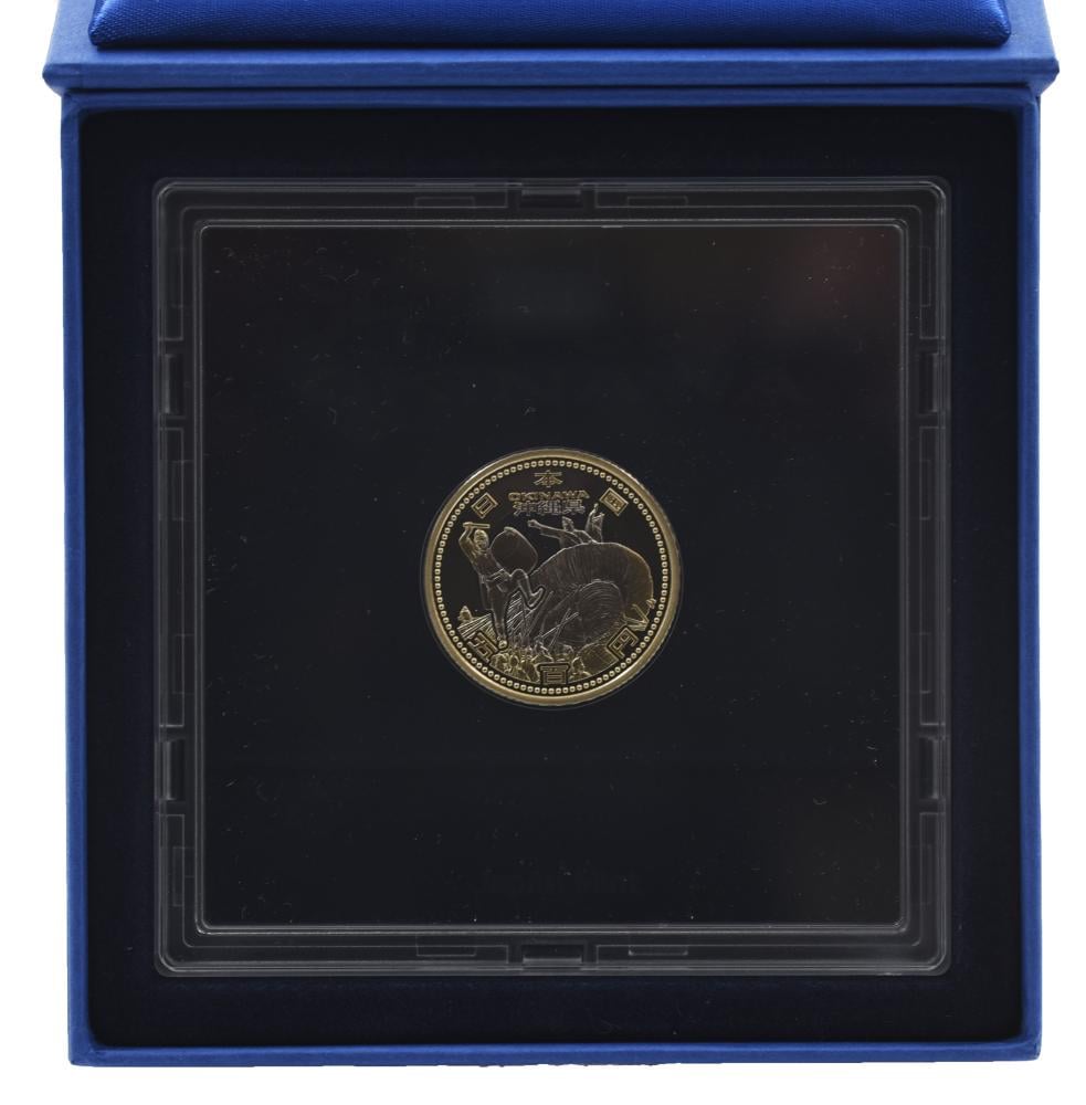 Коллекционная монета Япония 500 иен 2012 биметалл Proof Префектуры Окинава в сувенирной упаковке (М21348)