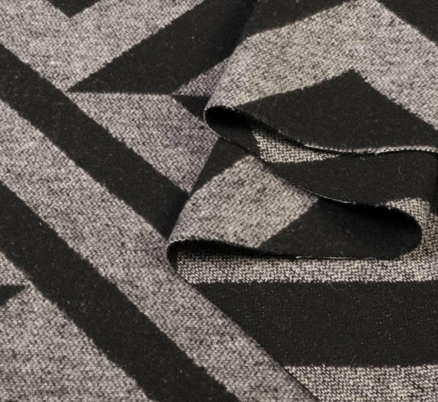 Ткань кашемир пальтовый геометрический рисунок ширина 150 см Серый (11603.002)