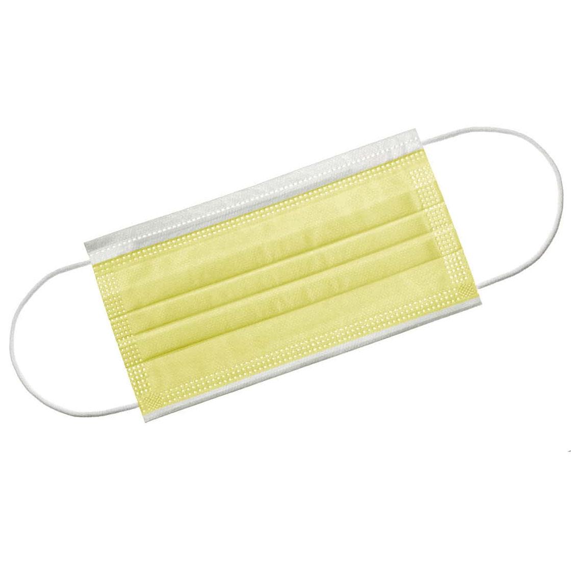 Маски защитные медицинские трехслойные с мельтблауном 100шт. Yellow