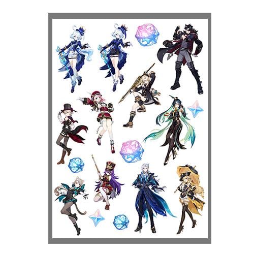 Стикеры наклейки Геншин импакт Genshin Impact А3 лист (stik_226)