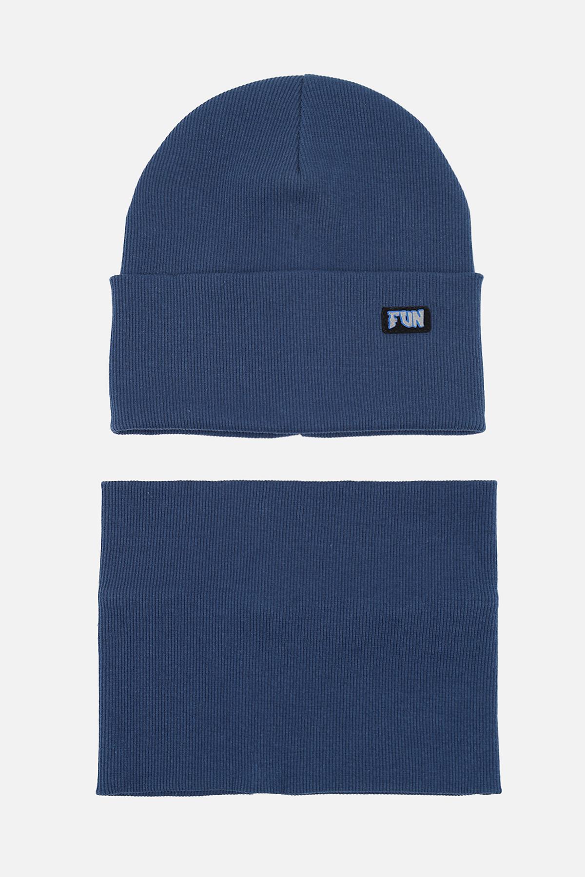 Набор для мальчика шапка/шарф 48-50 см Темно-синий (ЦБ-00281908) Набор для мальчика шапка/шарф 48-50 см Темно-синий (ЦБ-00281908)