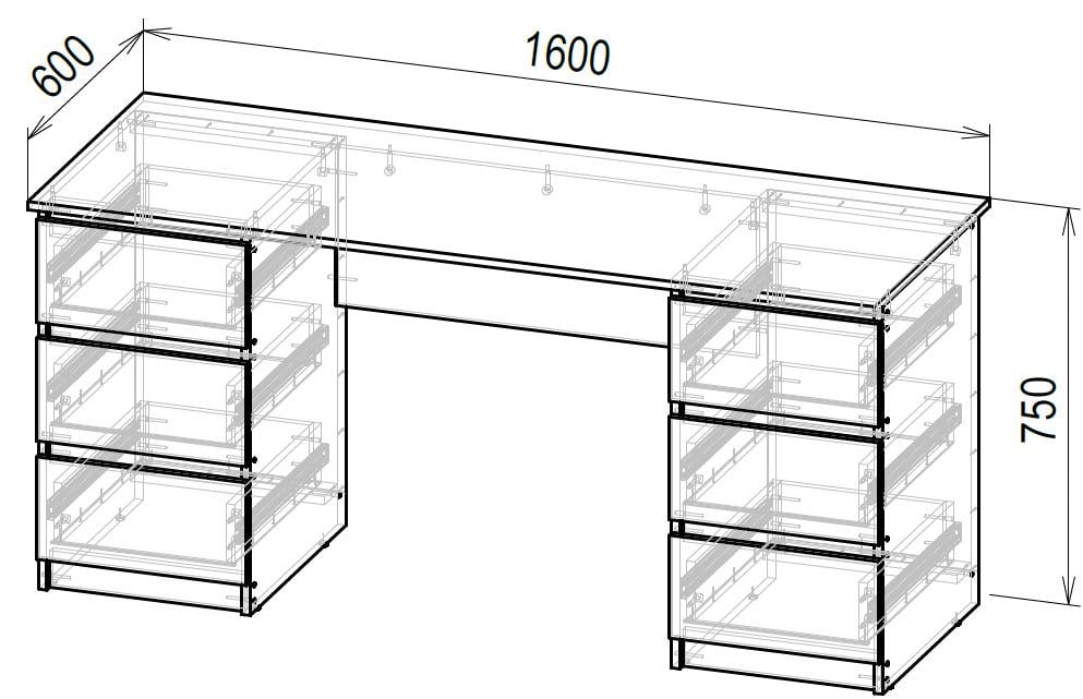 Комп'ютерний стіл IdealMebel КС-2 Бетон - фото 2