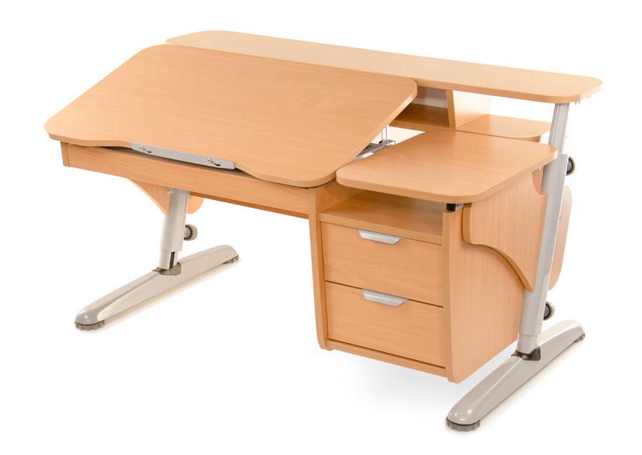 Парта дитяча Pondi Ергономік з тумбою Бук/Сірий