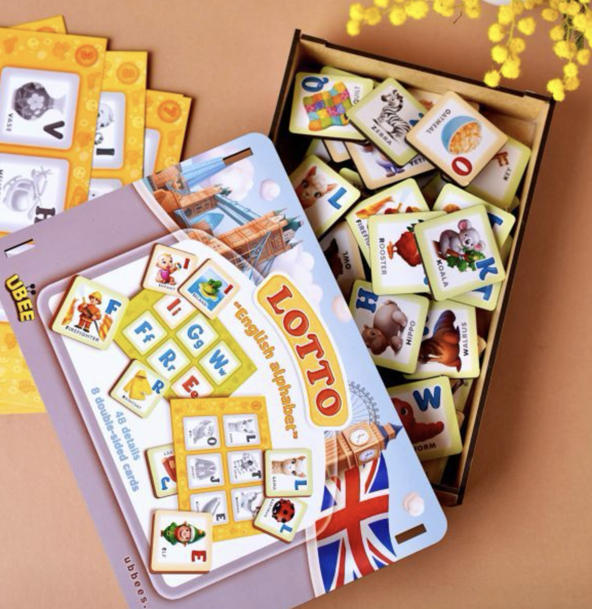 Настольная игра лотто UBumblebees Английская азбука - фото 10 Настольная игра лотто UBumblebees Английская азбука - фото 10