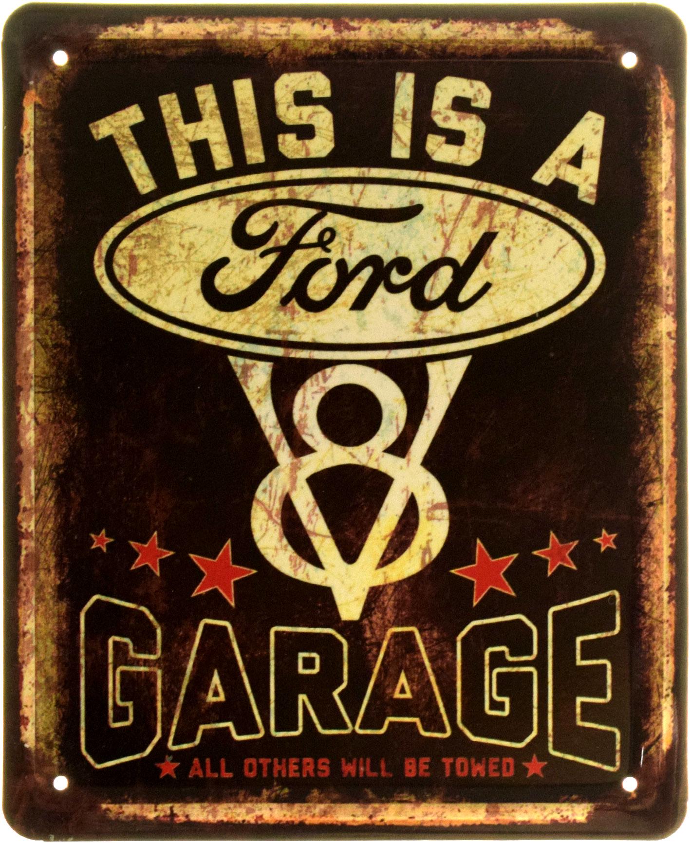 Табличка металева "This Is A Ford V 8 Garage" 18x22 см (ms-103883)