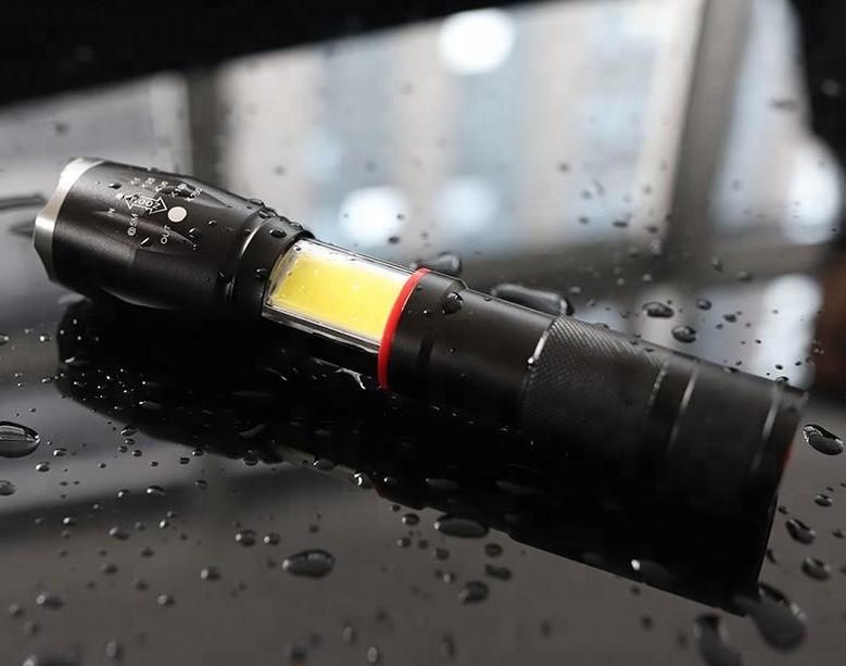 Универсальный аккумуляторный фонарь SUNROZ T6 LED 2в1 Черный (SUN4386) - фото 5 Универсальный аккумуляторный фонарь SUNROZ T6 LED 2в1 Черный (SUN4386) - фото 5