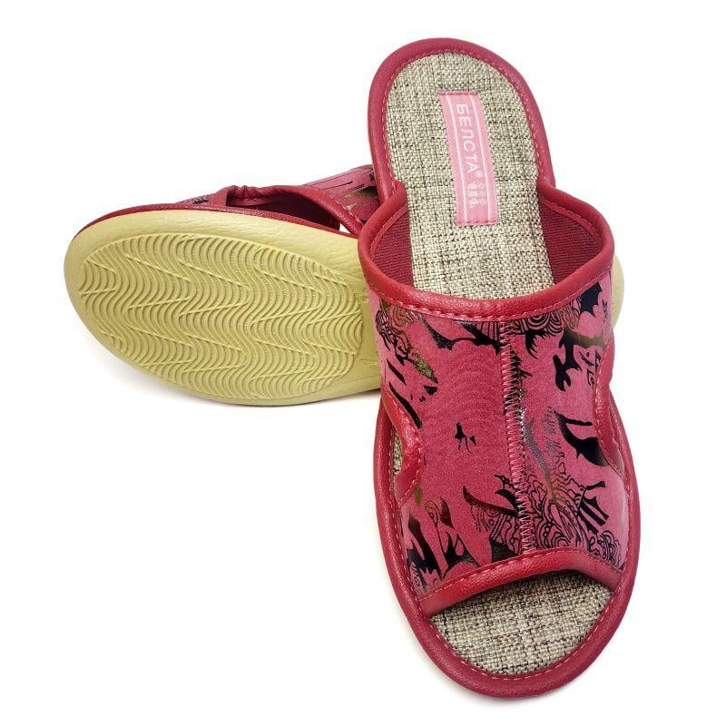 Тапочки домашние женские БЕЛСТА абстракция 059 p. 40 25,5-26 см Розовый