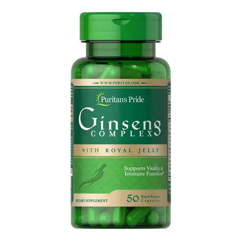 Екстракт женьшеню з маточним молочком Puritan's Pride Ginseng Complex with Royal Jelly 50 капс. (19248-01)