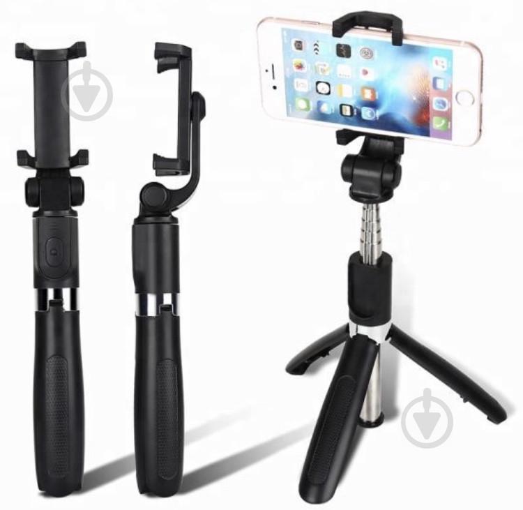 Трипод - тринога Selfie Stick Apexel L01 bluetooth Чорний (300466) - фото 2